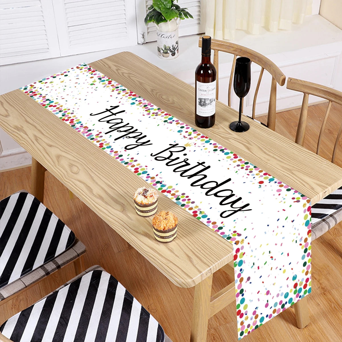dekoheldin - Tischdeko Tischläufer Happy Birthday