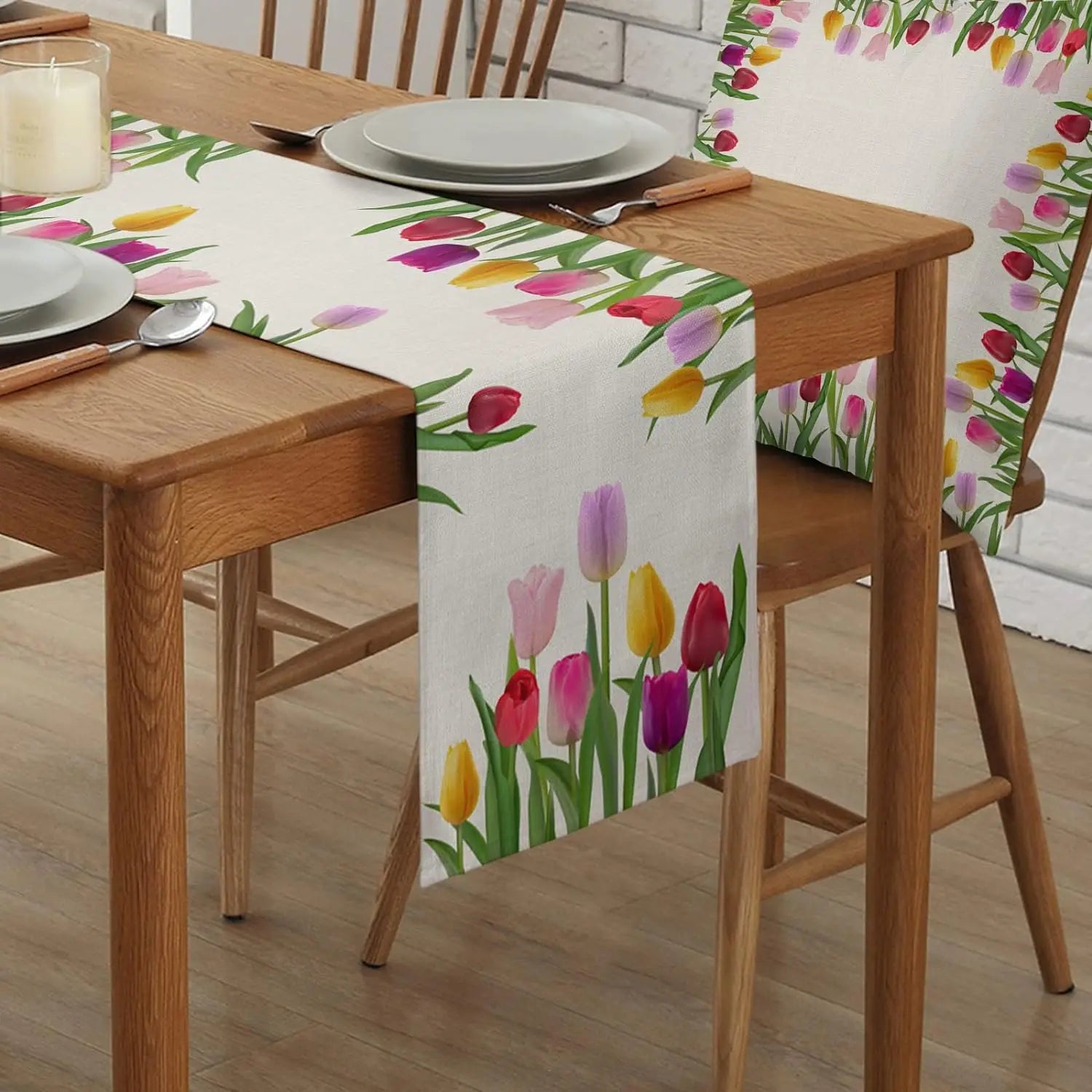 dekoheldin - Tischdeko Tischläufer Frühling Tulpen