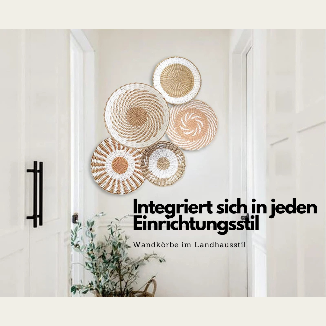 dekoheldin - Wanddeko Wandkörbe Landhausstil 5er Set